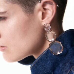Zara Transparent Crystal Resin Dangle Earrings NWT 🔥✨✨✨